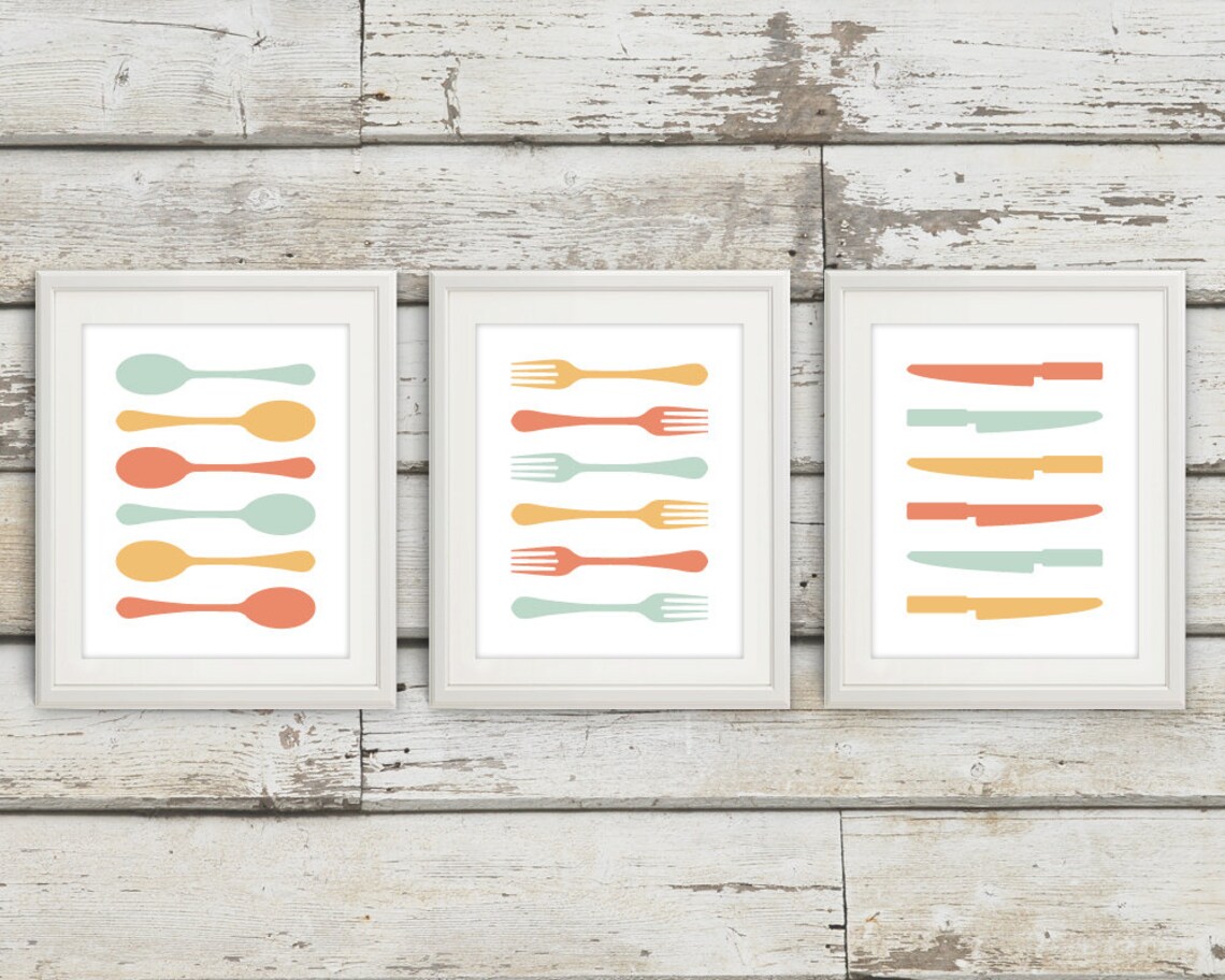 Fork and Spoon Wall Decor Fork and Spoon Wall Art Fork Spoon Etsy