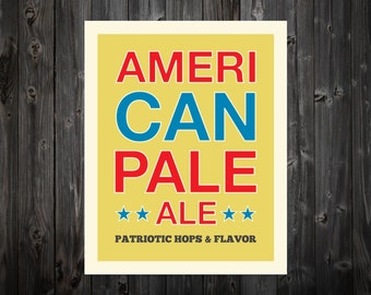 American Pale Ale, America, Beer, USA, Pale Ale, Beer Print, Beer Art, Home Decor, Retro Beer Print, America Decor, Beer Sign, Beer Poster