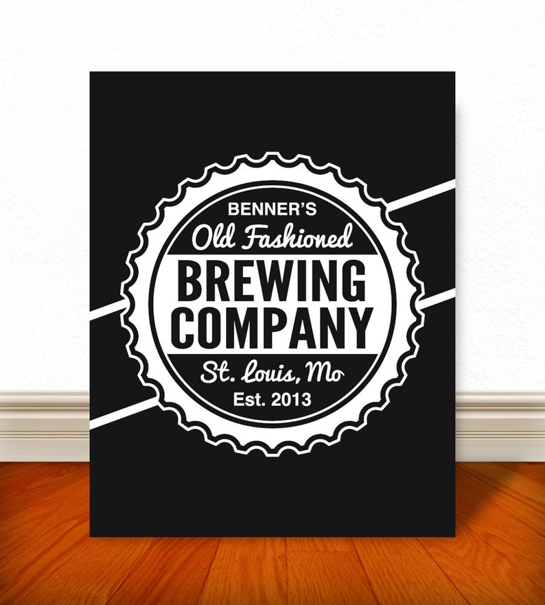 Custom Beer Cap Sign Print Beer Print Beer Art Bar Art Bar Etsy