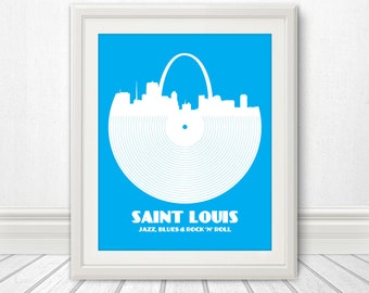 Saint Louis, Jazz, Blues and Rock 'n' Roll, Print, St Louis, St. Louis Art, St Louis Poster, St Louis Print, Saint Louis Sign