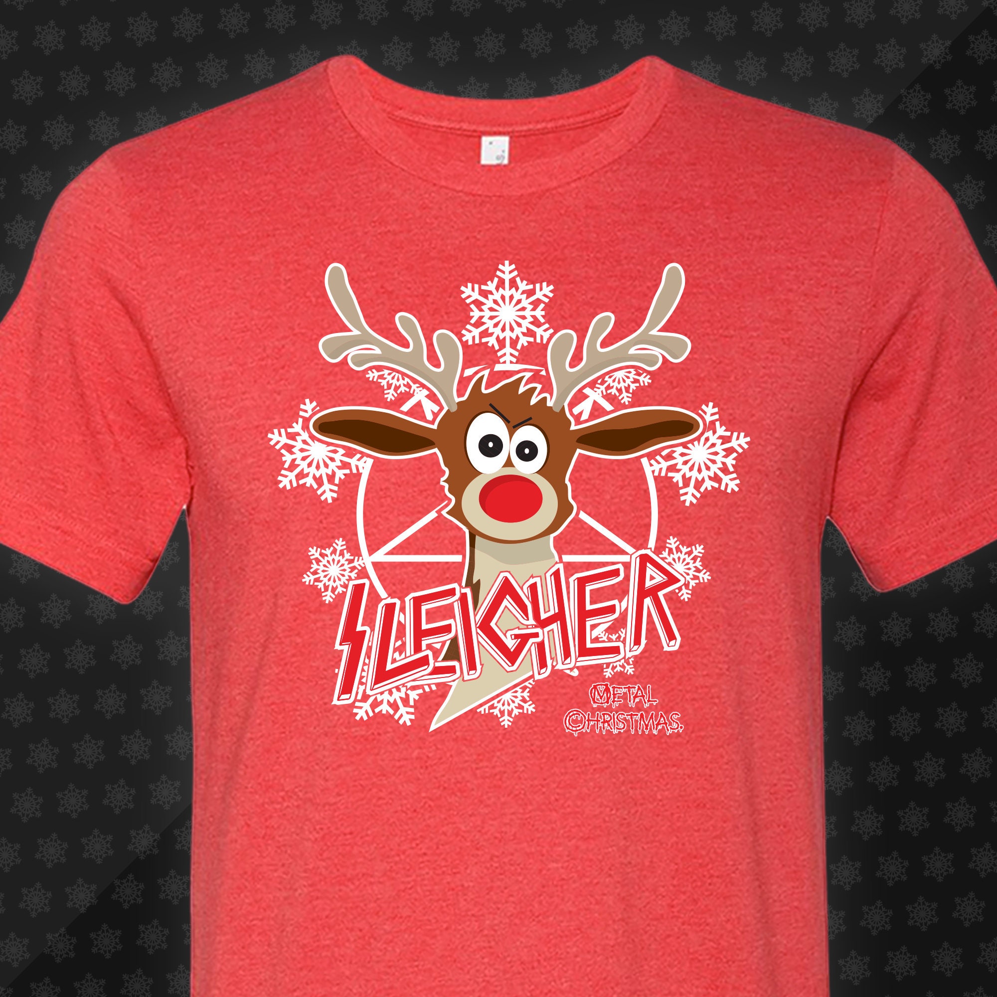 Sleigher Christmas Shirt. Reindeer Christmas Shirt, Funny Christmas Shirt,  Metal, Band Shirt - Etsy