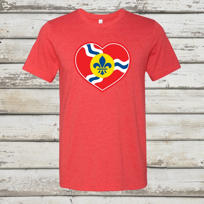 STL Heart Shirt St. Louis Flag Shirt St. Louis Flag St. | Etsy