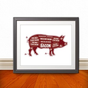 3 Butcher Prints Cow, Pig, Chicken, Butcher Diagram Kitchen Sign, Kitchen Print, Kitchen Art, Bacon Print, Bacon Sign 3 Prints image 2