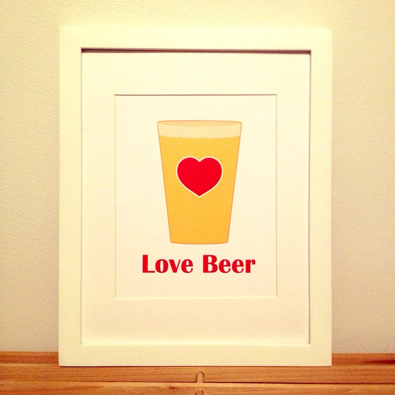 Beer Love Beer Print Beer Art Kitchen Quote Kitchen Art Etsy