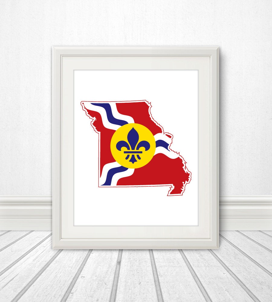 Saint Louis Missouri, St. Louis Art, St. Louis Map, St Louis Flag, Saint  Louis Art, Missouri, Saint Louis Print, St. Louis Print, STL