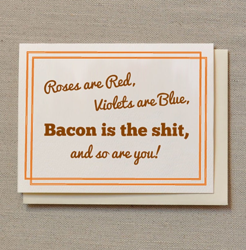 Bacon Card Greeting Card Birthday Card Bacon Greeting Etsy
