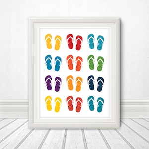 Flip Flops, Sandals, Sandals Print, Wall Art, Pool, Pool Sign, Art, Print, Poster, Home Decor, Apartment Decor, Summer, Beach - 11x14