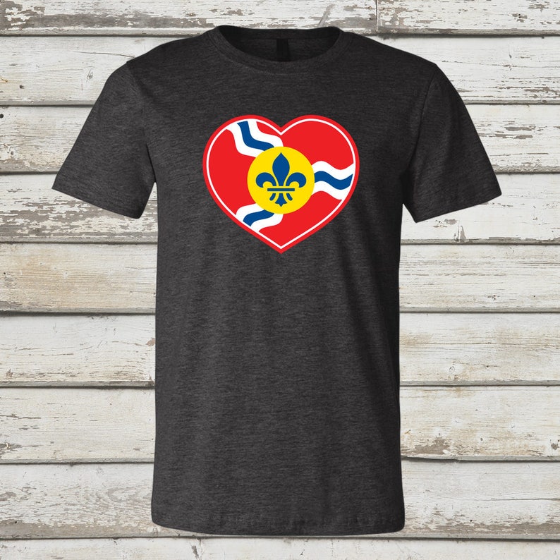 STL Heart Shirt St. Louis Flag Shirt St. Louis Flag St. | Etsy