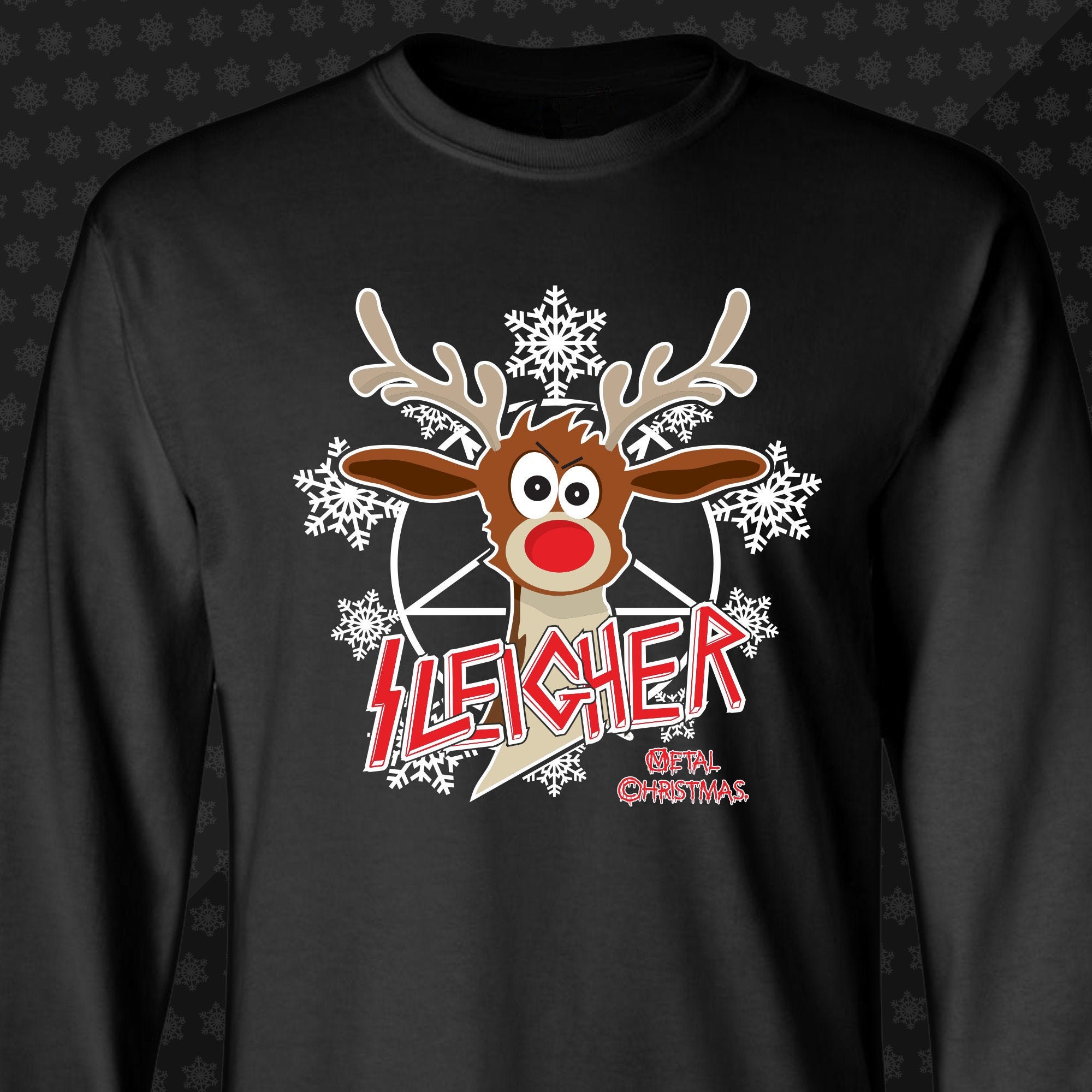 Sleigher Christmas Shirt. Reindeer Christmas Shirt, Funny Christmas Shirt,  Metal, Band Shirt - Etsy