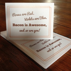 Bacon is Awesome - Naranja - Tarjeta de agradecimiento - Set de 10
