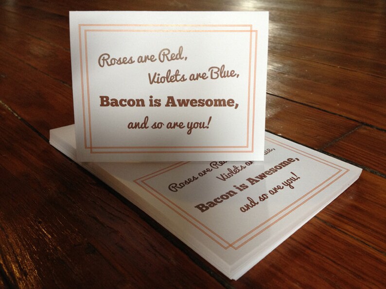 Bacon is Awesome Orange Thank You Card Set of 10 image 1