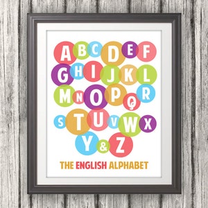 Alphabet Print, Letters, Nursery Wall Decor, Art For Kids, Baby Nursery Art 11 x 14 image 2