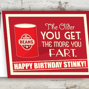 Happy Birthday Stinky - Funny Birthday Card, Birthday Card, Fart, Old, birthday card friend, Card For Him, Card For Her, Over the Hill