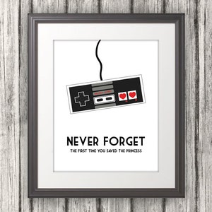 Nunca se esqueça da primeira vez que você salvou a princesa, Nintendo, NES, Nintendo Print, Mario, vários tamanhos