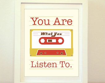 Cassette, Cassette Print, Cassette Poster, Cassette Art, Cassette Artwork, Cassette Wall Art, Music Print, Music Artwork, Music Room, Music