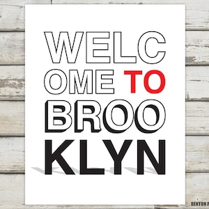 Welcome To Brooklyn, Brooklyn, Brooklyn New York, Brooklyn Print, Brooklyn Poster, Brooklyn Artwork, Brooklyn Art, Brooklyn Typography