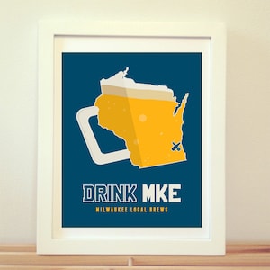 Milwaukee, Wisconsin, Old Milwaukee, MKE, Milwaukee Beer, Milwaukee Beer Print, Milwaukee Poster, Milwaukee Print, Milwaukee Art, Beer Art