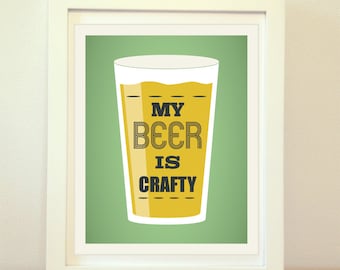 My Beer Crafty, Beer Print, Beer Art, Craft Beer, Home Decor, IPA, Home Brew