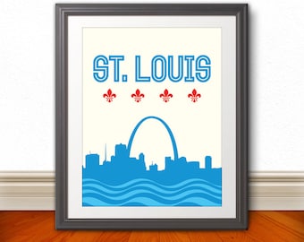 St. Louis, St. Louis Skyline, St. Louis Arch, St. Louis Print, St. Louis Poster, St. Louis Sign