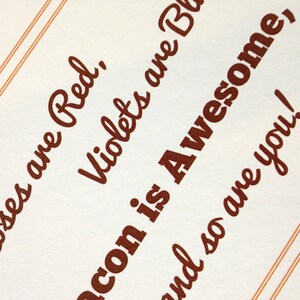 Bacon is Awesome Orange Thank You Card Set of 10 image 2