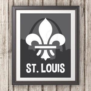 St. Louis, Fleur De Lis, St. Louis Skyline, St. Louis Arch, St. Louis Print, St. Louis Poster, St. Louis Sign 11x14 image 2