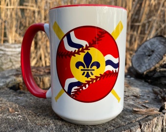 St. Louis Flag Baseball Mug - A STL City Coffee Cup