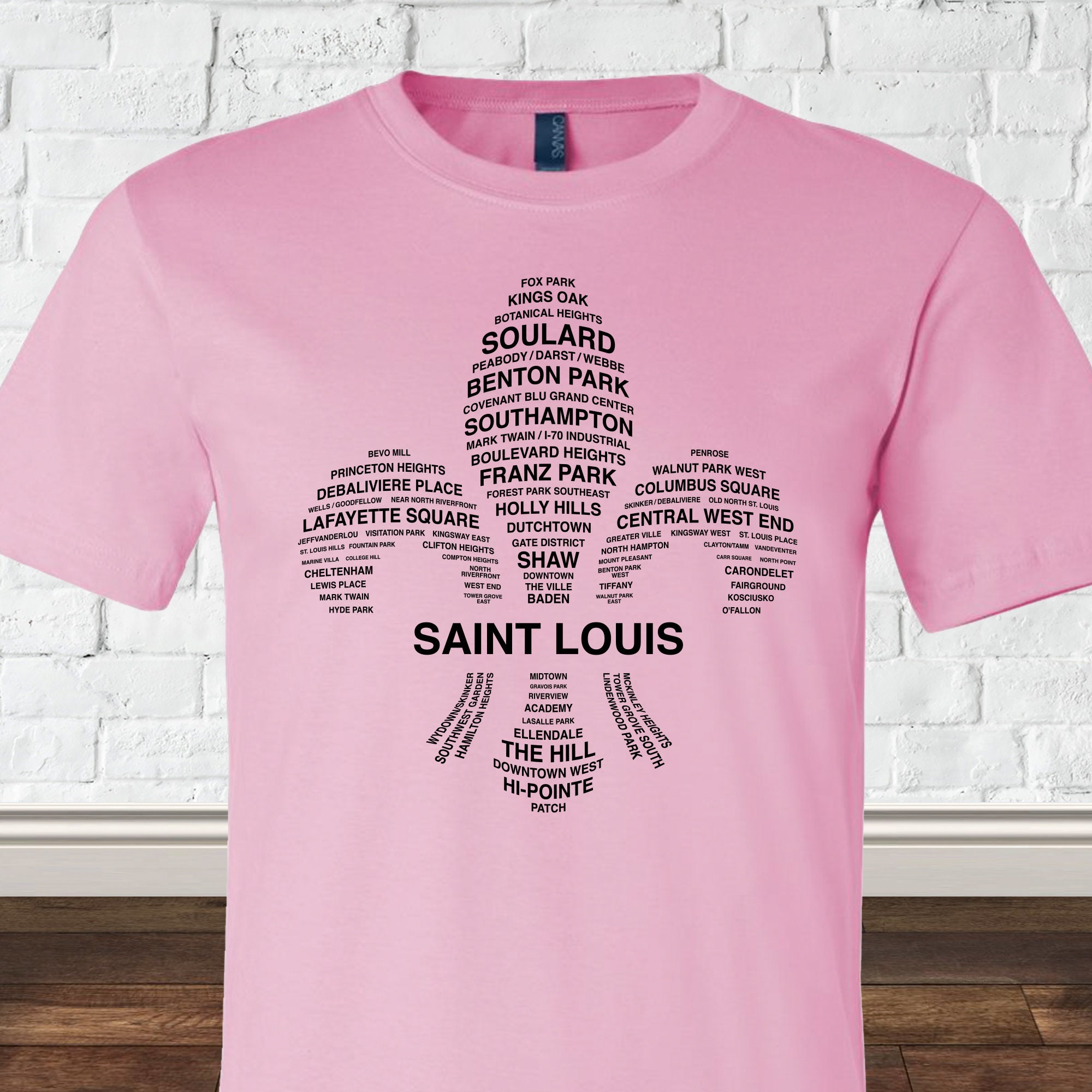 Saint Louis Floral Unisex Short Sleeve T-Shirt - Pink