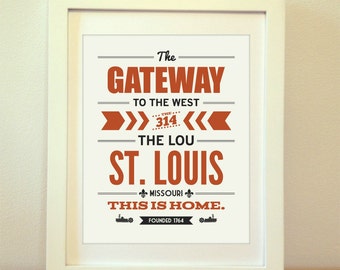 St. Louis, This Is Home, The Lou, The Gateway To The West, Saint Louis, St. Louis Print, Typography, St. Louis Map, Arch, Missouri, Art