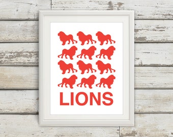 Lions, Lion, Lion Print, Lion Art, Kids Wall Art, Jungle Print, Safari Poster, Kids Bedroom, Kids, Bedroom Art, Safari Nursery, Jungle