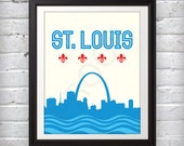 St Louis, St Louis Skyline, St Louis Arch, St Louis Print, St Louis Poster, Saint Louis