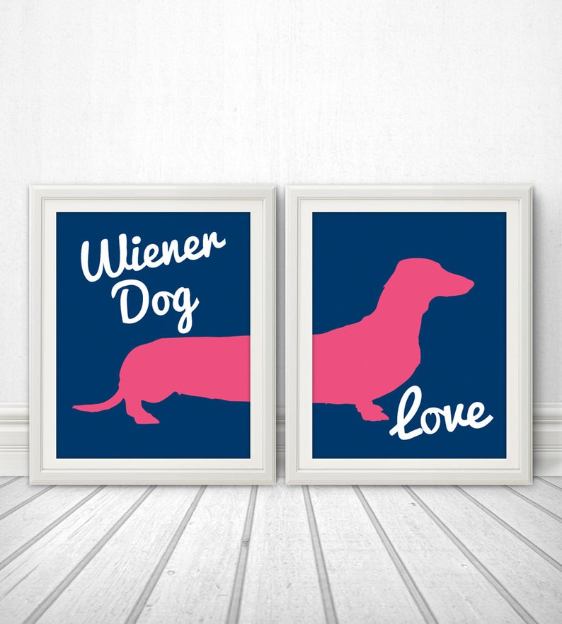 Wiener Dog Love Wiener Dog Dachshund Wiener Dog Print Etsy