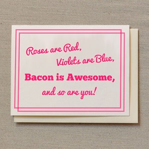 Bacon is Awesome - Rosa - Tarjeta de agradecimiento individual