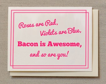 Bacon is Awesome - Pink - Individual Thank You Card