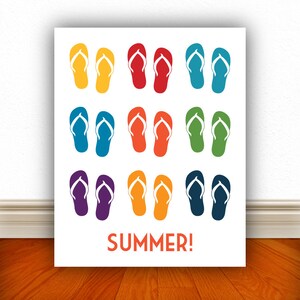 Flip Flops Summer Prints, Flip Flops, Sandals, Sandals Print, Summer Print, Pool, Pool Sign, Home Decor, Summer Art, Beach  - 8x10