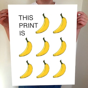 This Print Is Bananas, Banana, Bananas, Banana Art, Fruit, Fruit Art, Kitchen, Wall Art, Home Decor, Kitchen Wall Art, Kitchen Idea, Type image 1