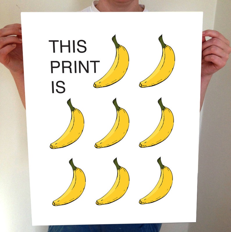 This Print Is Bananas, Banana, Bananas, Banana Art, Fruit, Fruit Art, Kitchen, Wall Art, Home Decor, Kitchen Wall Art, Kitchen Idea, Type image 1