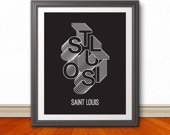 STL Steps Print - Saint Louis Missouri, Abstract Type, St. Louis Art, Saint Louis Art, Missouri, Saint Louis Print, St. Louis Print, STL