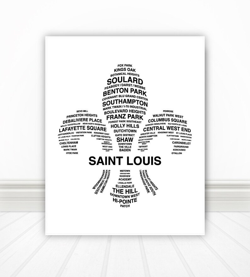 St Louis, St Louis Neighborhoods, St Louis Art, Fleur De Lis, St Louis Print, St Louis Poster, St Louis Sign 8x10 image 3