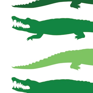 Green Alligator, Nursery Print, Alligator Print, Alligator Poster, Mid Century Art, Kids Wall Art, Retro, Children's Room image 4