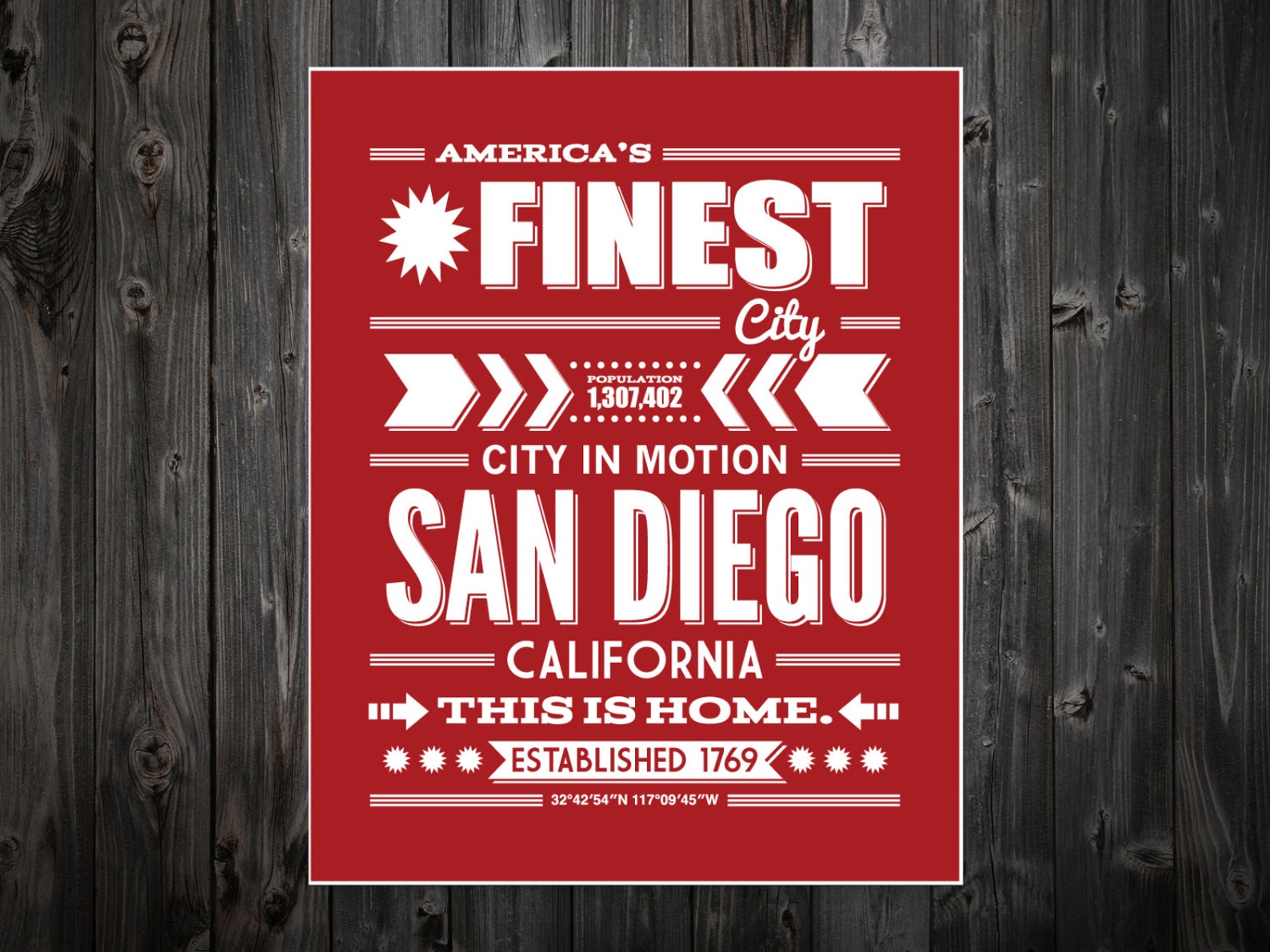 San Diego San Diego Typography San Diego Print San Diego Etsy