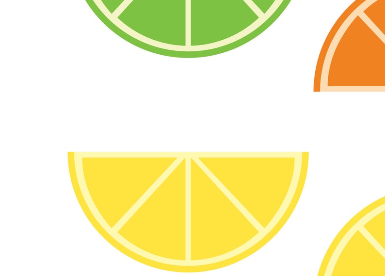 May include: Four slices of citrus fruit, including lime, lemon, and orange, are shown in a white background. The lime and lemon slices are whole, while the orange slice is a half-circle. The lemon slice is in the center of the image.