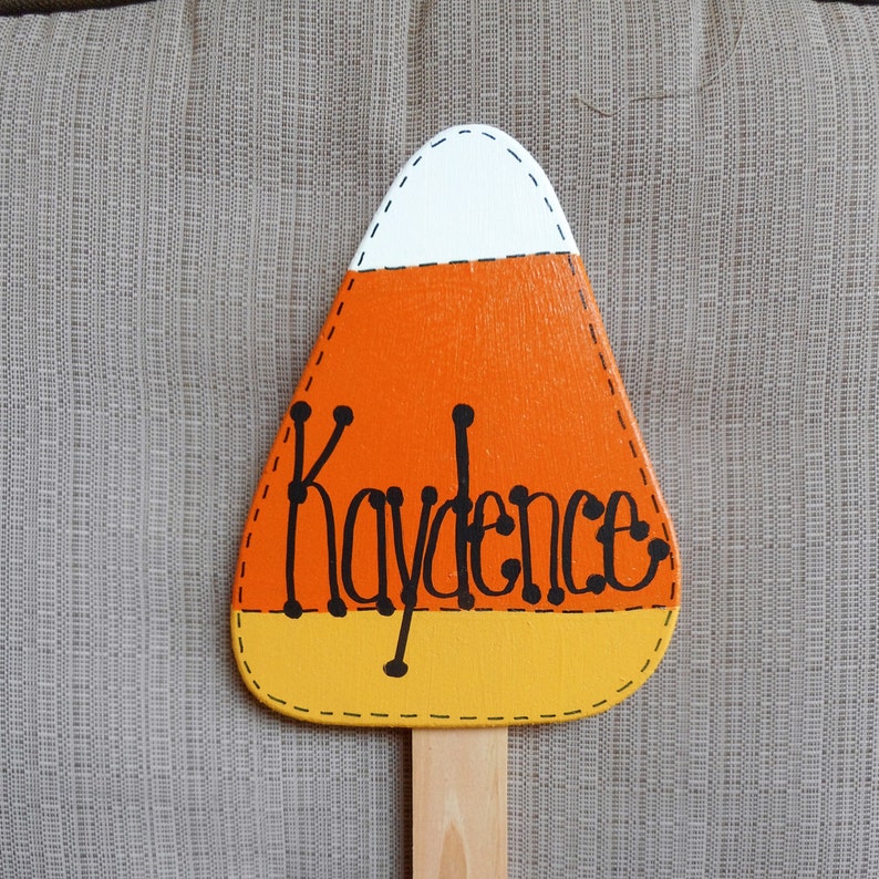 PERSONALIZED Candy Corn wooden Yard Sign Etsy