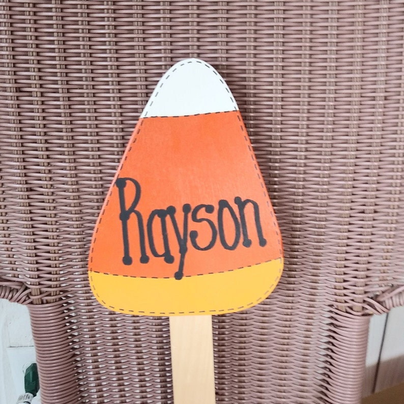 PERSONALIZED Candy Corn wooden Yard Sign Etsy