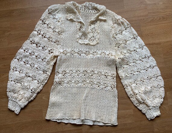Vintage 30s 40s Maybe 70s Crochet Balloon Sleeve B