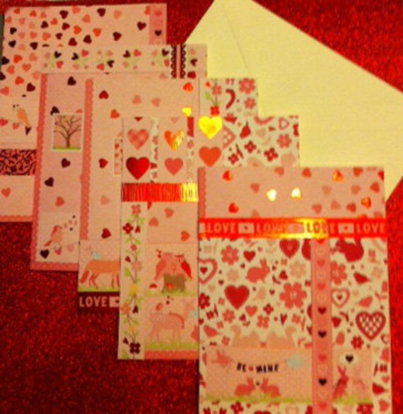 Items similar to Valentine's Day Cards Pack of 5 on Etsy