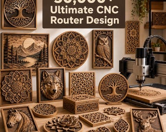Paquete definitivo de más de 50 000 diseños para fresadoras CNC, descarga digital STL, archivos CNC para tallado de madera, arte en relieve 3D, diseños para carpintería.
