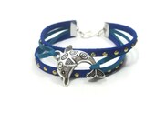 Blue Stacking Bracelet, Dolphin Charm Bracelet