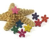 Flower Toe Rings, Stretch Toe Ring, Set of 3 Wooden Button Toe Rings, Summer Trends, One Size Fits Most