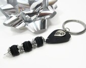 CUSTOM ORDER - Gail O - Black Paw Print Key Ring - RESERVED