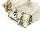 Ankle Bracelet, Chain Anklet, Beach Jewelry, Starfish Ankle Bracelet, Adjustable Anklet Bracelet, Wine Bottle Necklace